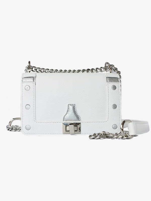 Lucky White Flap Bag Front View